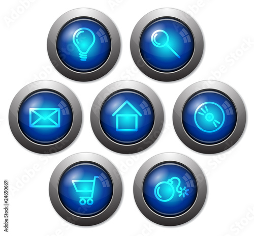 Colorful glassy web buttons