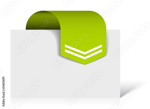 Paper green corner ribbon