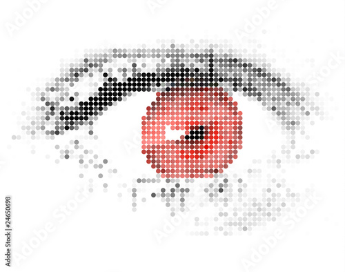 Abstract human - digital - red eye