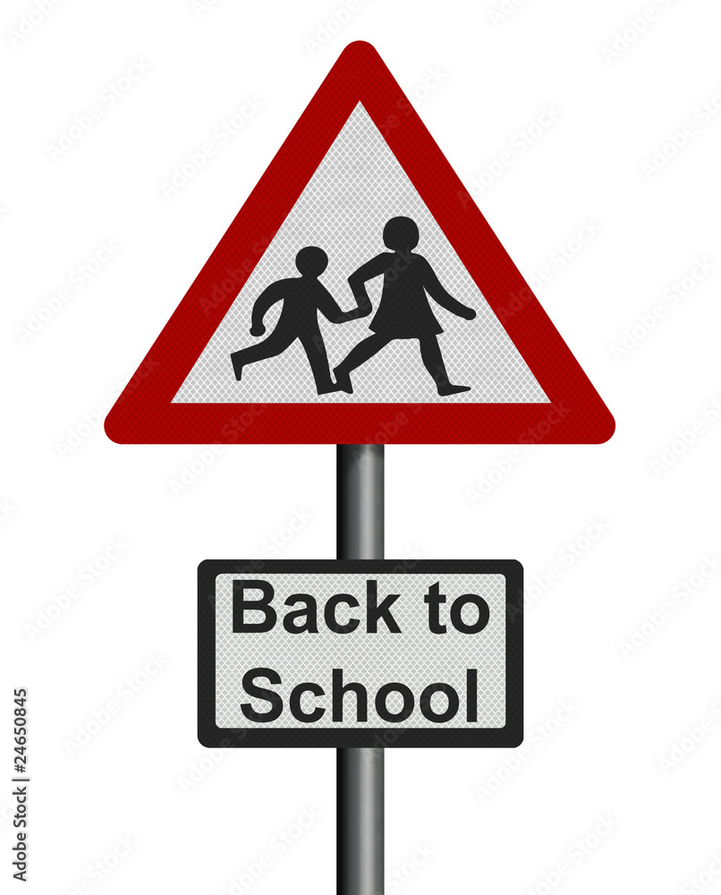 Photo realistic 'back to school' sign, isolated on pure white Photo realistic 'back to school' sign, isolated on pure white