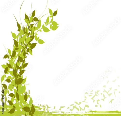 banniere verte de feuilles et naturelle