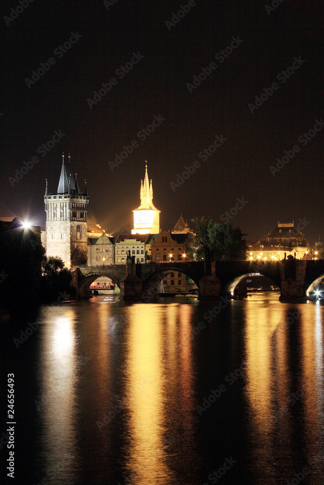 Obraz premium Prague Old Town with the Bridge Tower in the Night