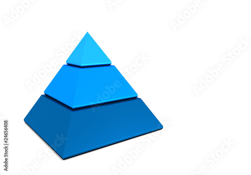 Business Pyramide in drei Teilen - Blau