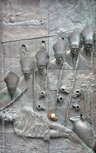 Ancient church door in Ljubljana