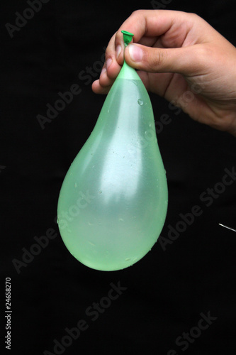 Water balloon about to be popped!