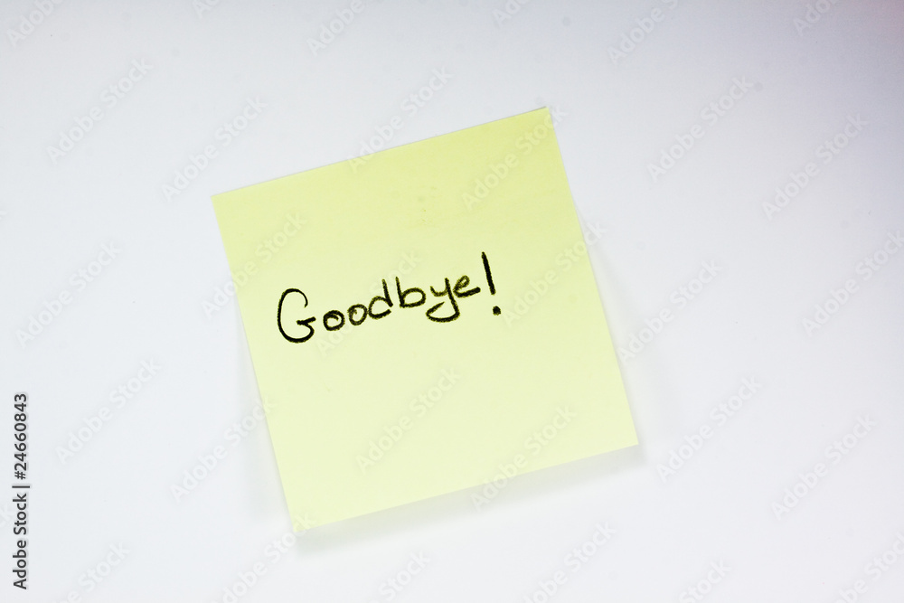 goodbye post it note goodbye post it note