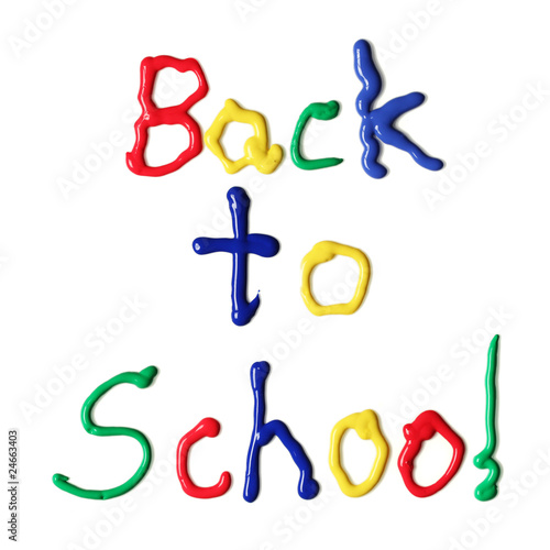 Back to school written in paint