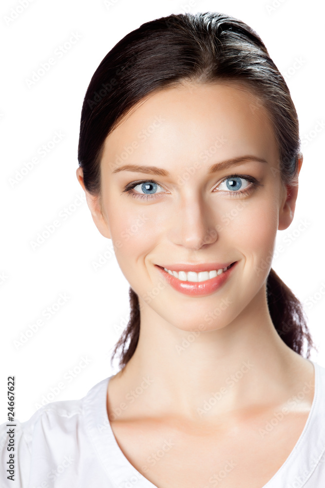 Portrait of smiling businesswoman, isolated on white Portrait of smiling businesswoman, isolated on white