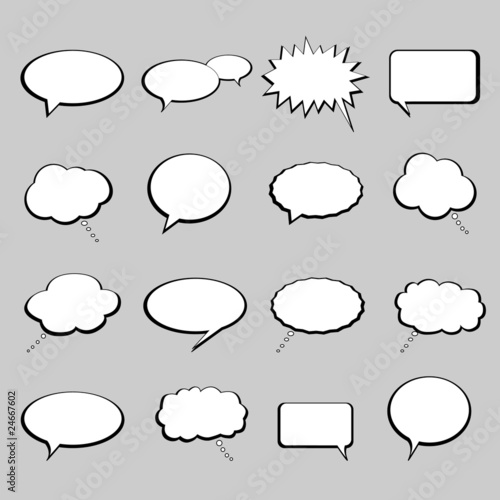 Talk and speech balloons or bubbles