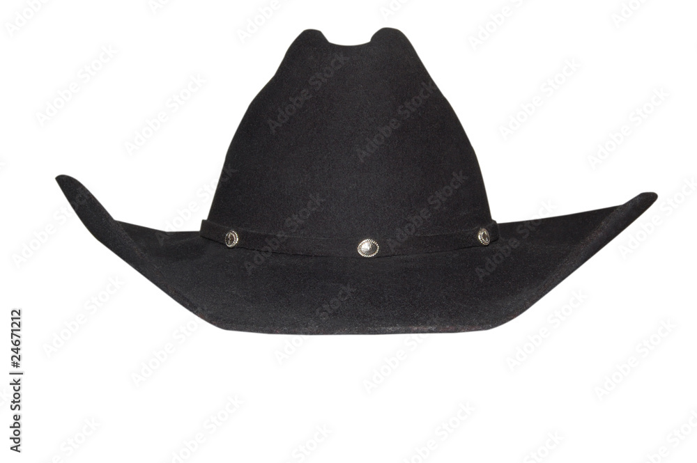 Black Cowboy Hat Isolated on White Stock Photo | Adobe Stock