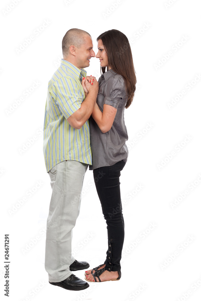 Young attractive couple isolated on white Young attractive couple isolated on white