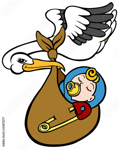 Stork Delivering Baby