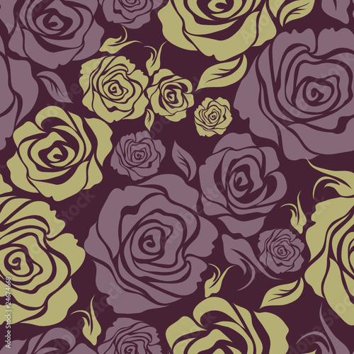Seamless vintage flower rose pattern