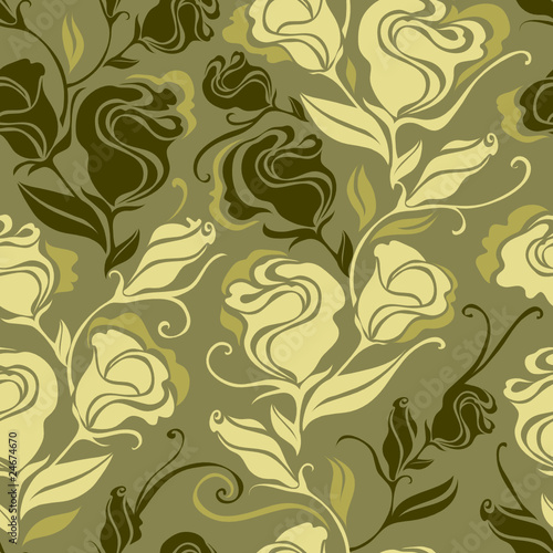 Seamless grunge vintage flower rose pattern