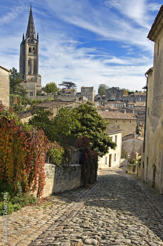 Cobbled Street of Saint Emilion - A Unesco World Heritage Site. photo