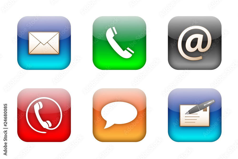 Fotografie CONTACT web buttons (customer service e-mail details call us)