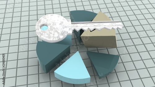 chart and key. 3d