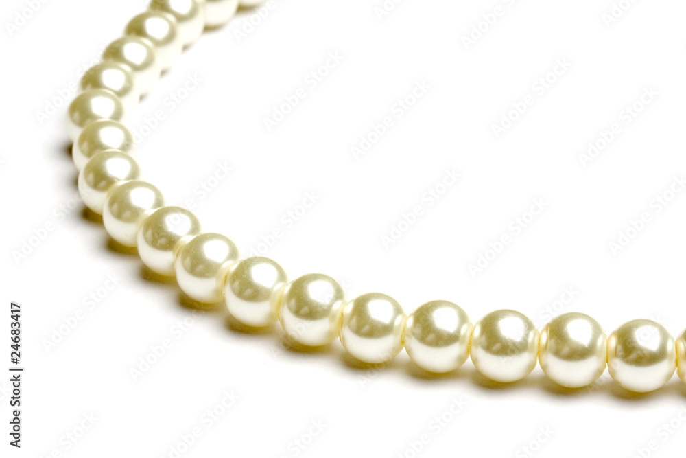 string of beads isolated on white string of beads isolated on white