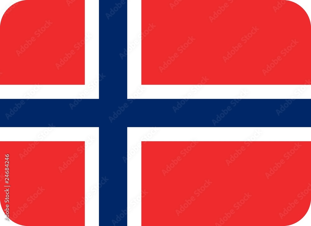 Naklejka premium Drapeau de la Norvège aux coins arrondis