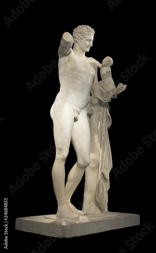 Hermes and Dionysus, ancient Greek statue of Praxiteles