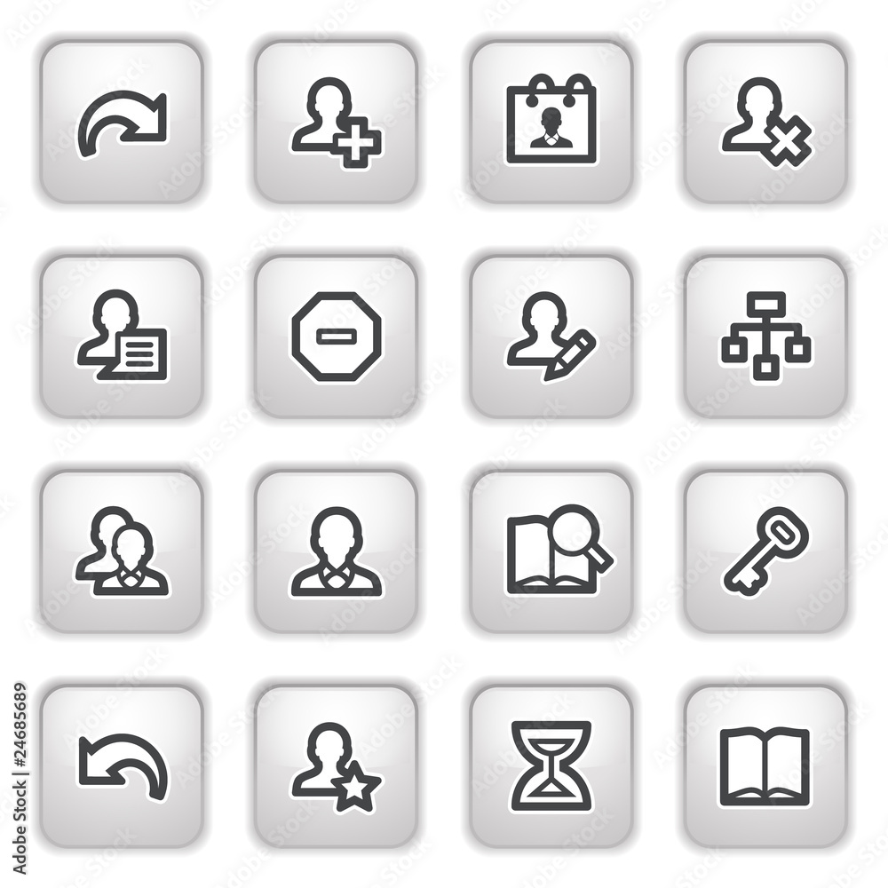 Users web icons on gray buttons. Users web icons on gray buttons.