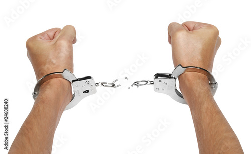 Hands and breaking handcuffs