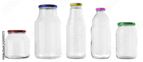 set of 5 empty jar