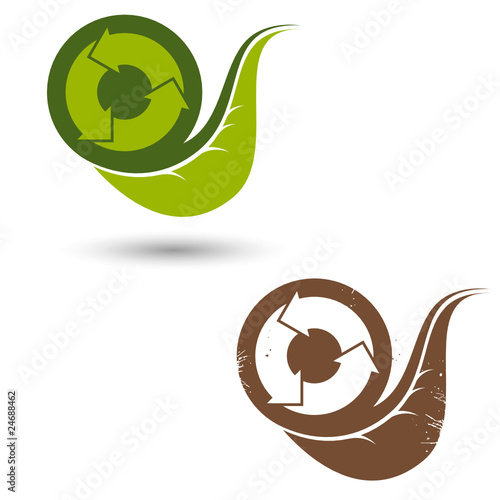 recycling symbol icon zeichen blatt