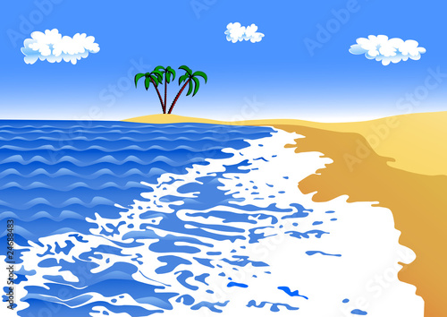 sea surf on a sandy beach