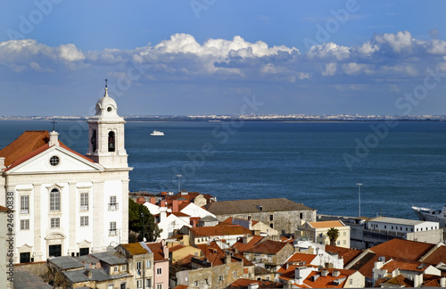 Alfama district and the Tagus River in Lisbon