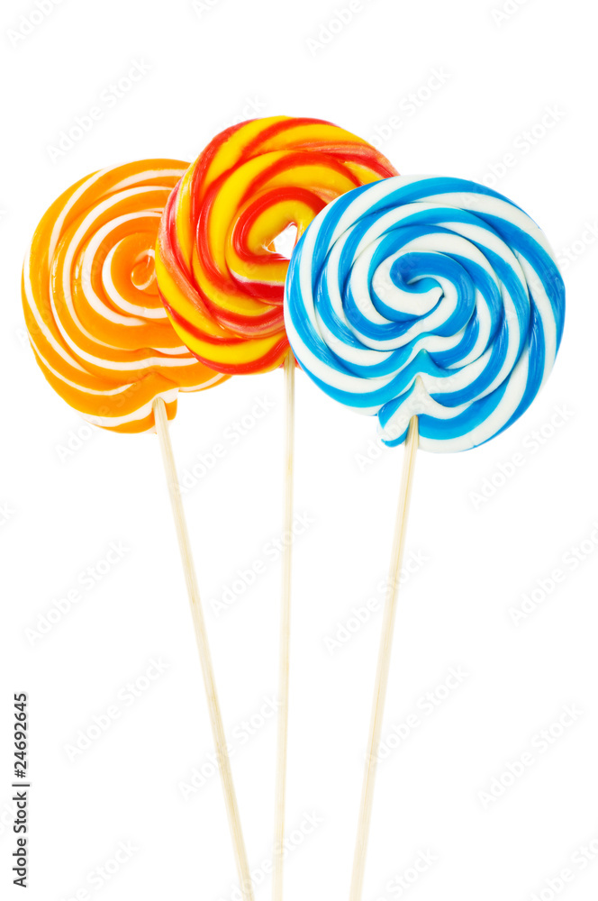Colourful lollipop isolated on the white background Colourful lollipop isolated on the white background
