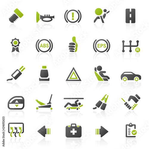 green car icons - set 12