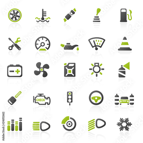 green car2 icons - set 13
