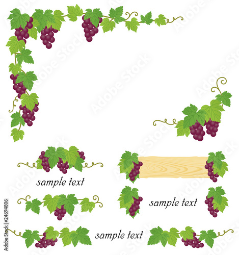 ブドウ　ワイン　装飾