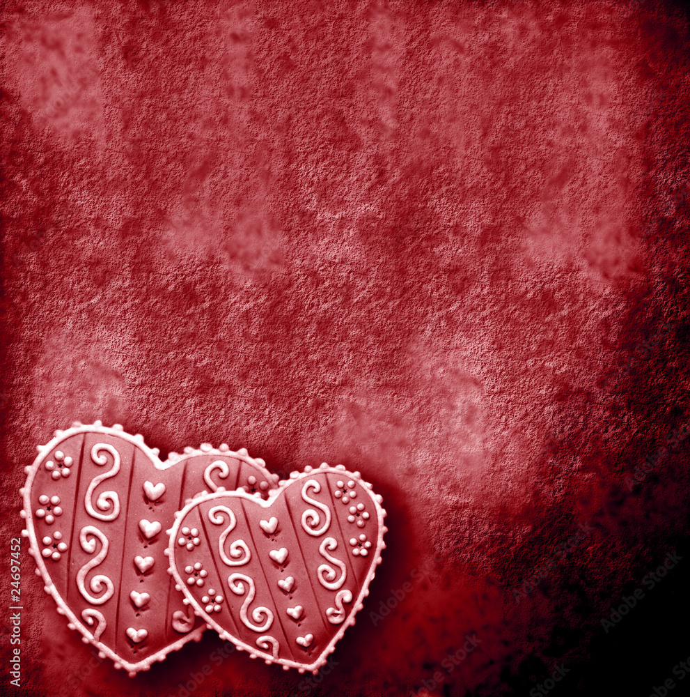 Fototapeta premium fondo rojo dos corazones