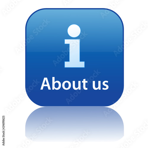 ABOUT US Web Button (identity contact details information sign)