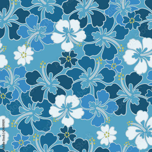 Hibiscus seamless pattern