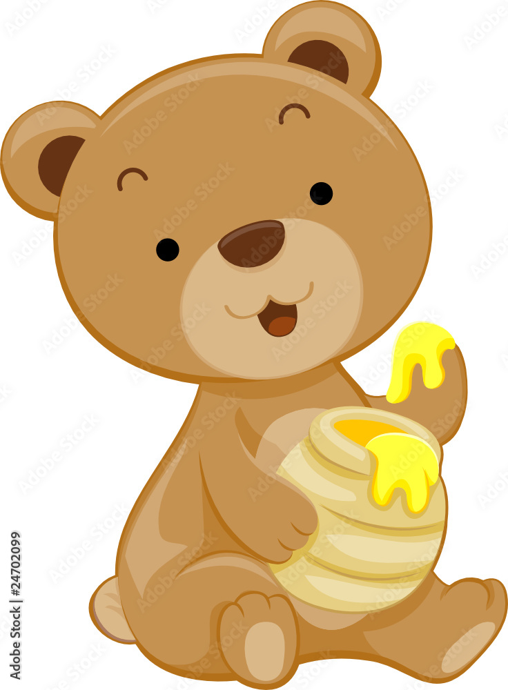 Obraz premium Cute Bear With Honey