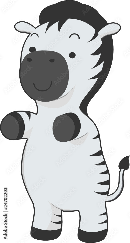 Obraz premium Cute Zebra Standing On Two Feet