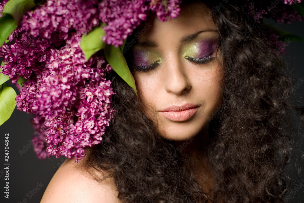 girl in lilac garland