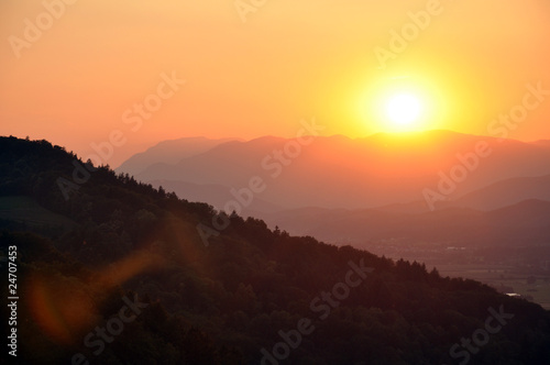 Sunset seen from Celje Castle