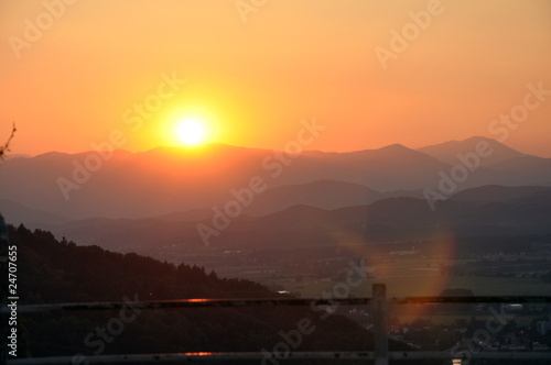 Sunset seen from Celje Castle