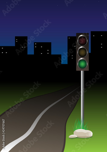 Traffic-light near the road