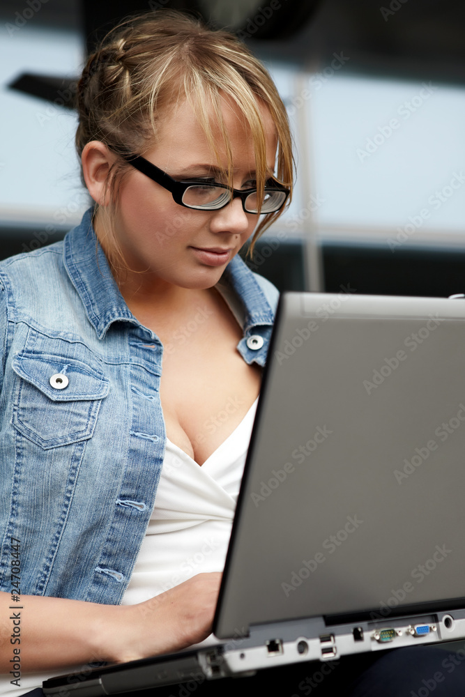 Lady with laptop Lady with laptop