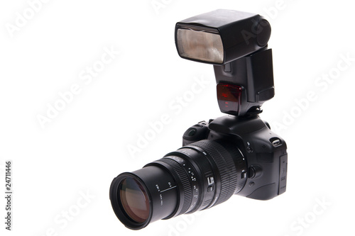 Dslr camera, isolated on white