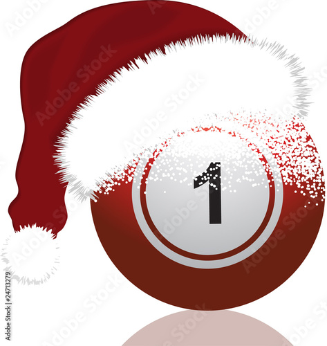 Bingo ball and santa hat