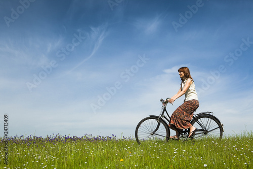 Riding a bicycle