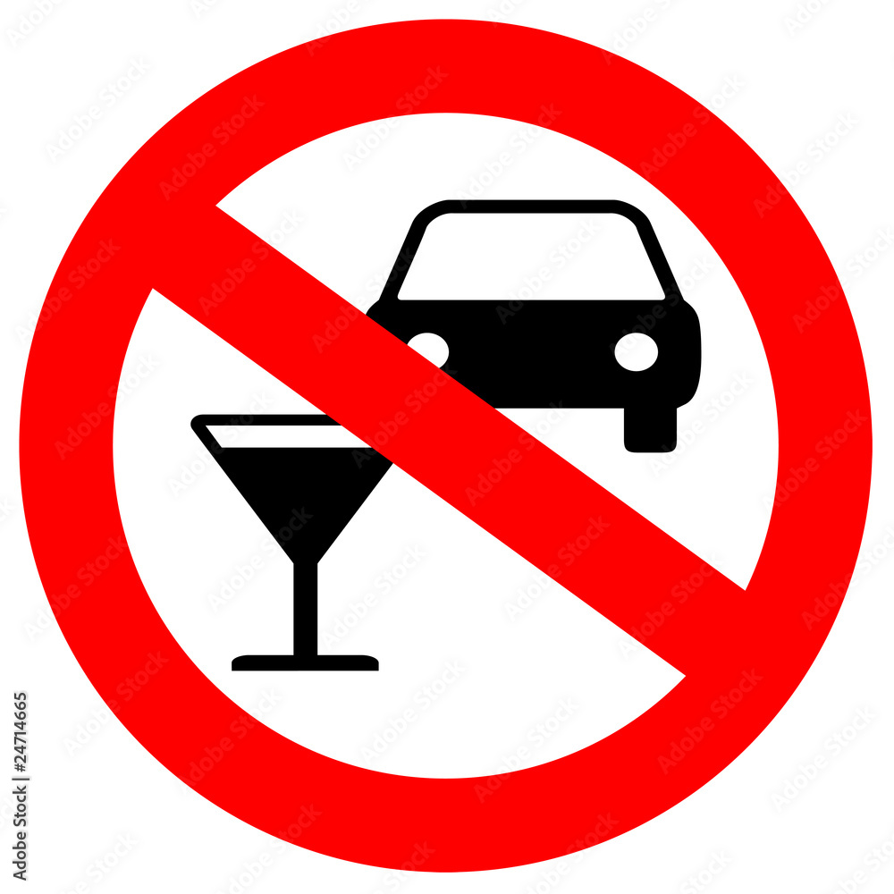 No drunk driving roadsign Stock Vector | Adobe Stock