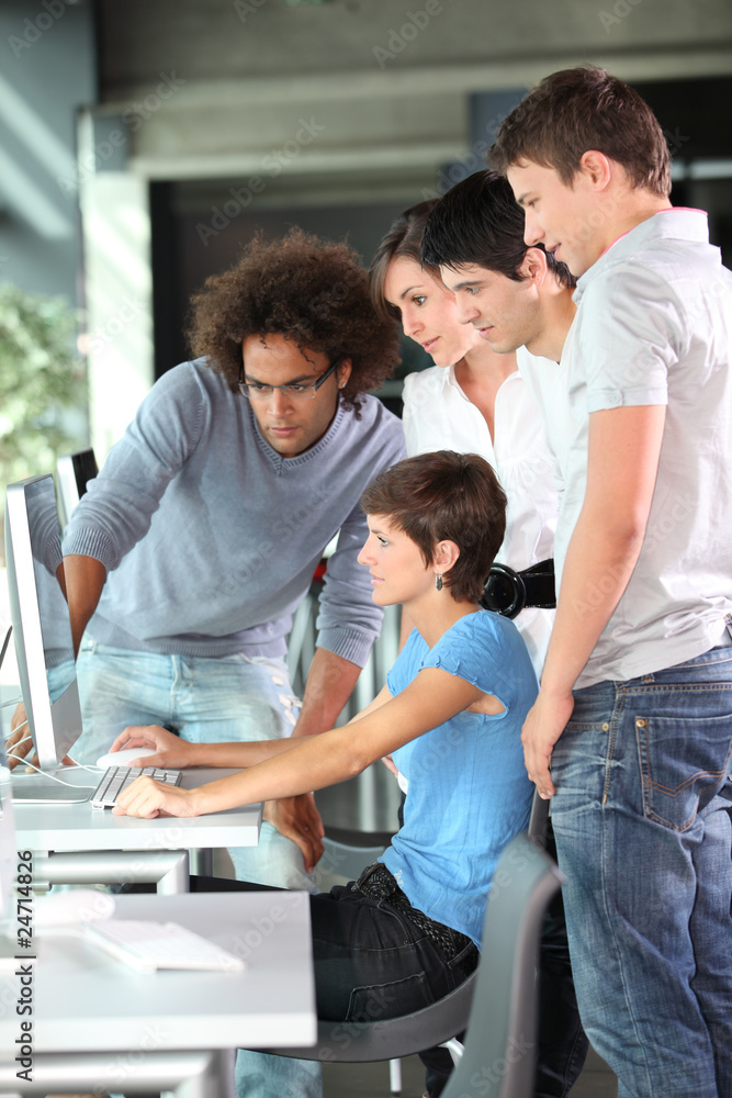 Group of college students in business training Group of college students in business training