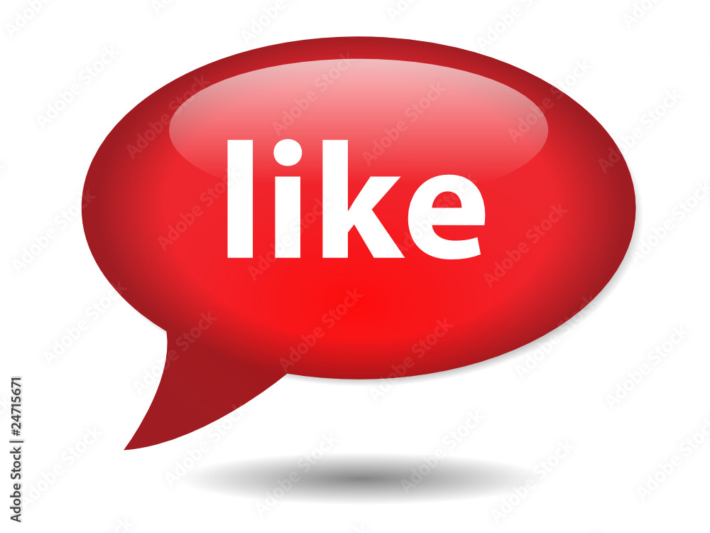 LIKE Speech Bubble Icon (web button share social network buzz) LIKE Speech Bubble Icon (web button share social network buzz)